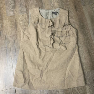 Banana Republic Blouse‎ Top Womens Size XS Wool Blend Metallic Ruffle Lined